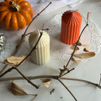 Stripped Pillar Candle