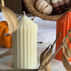 Stripped Pillar Candle