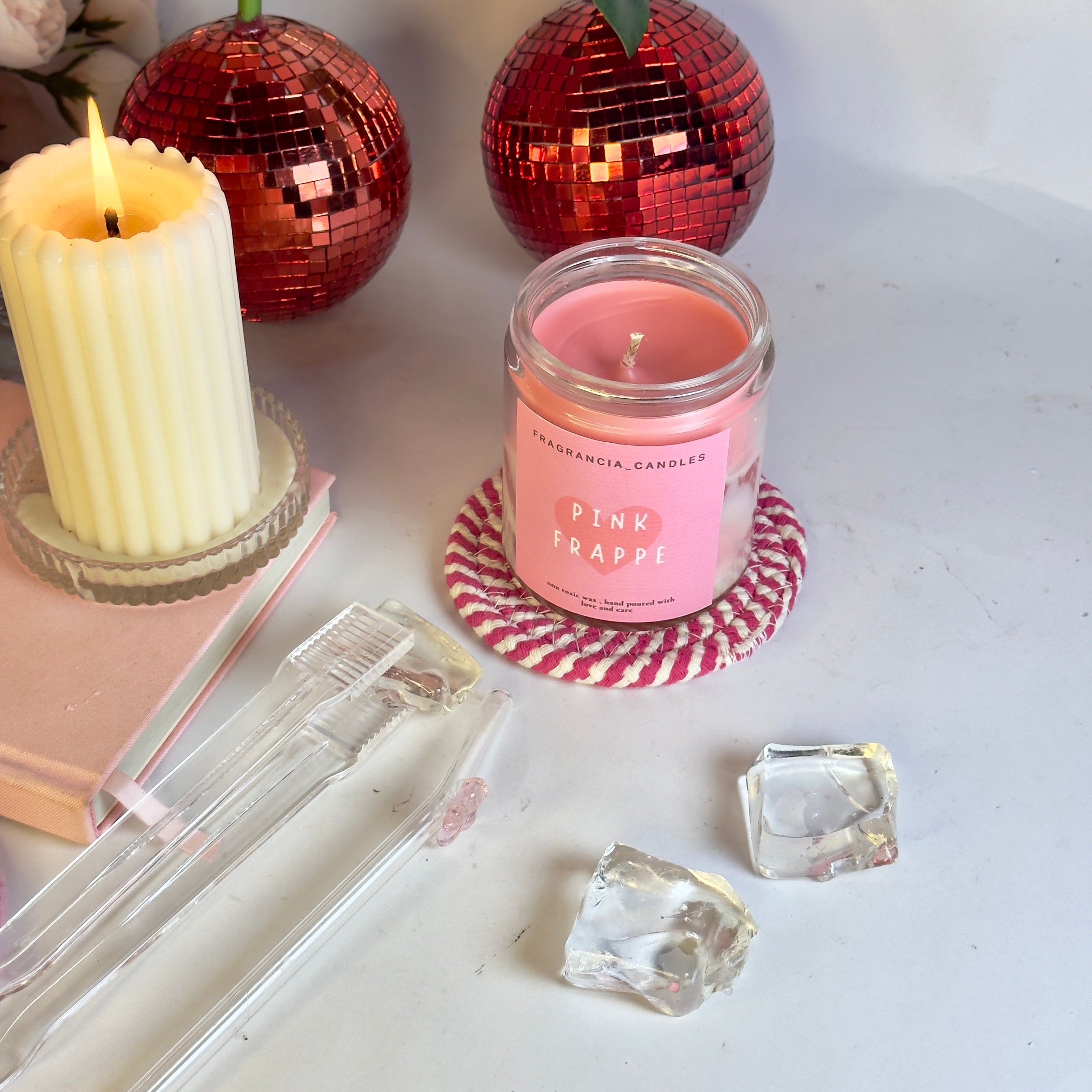 Pink Frappe Ice Latte Candle